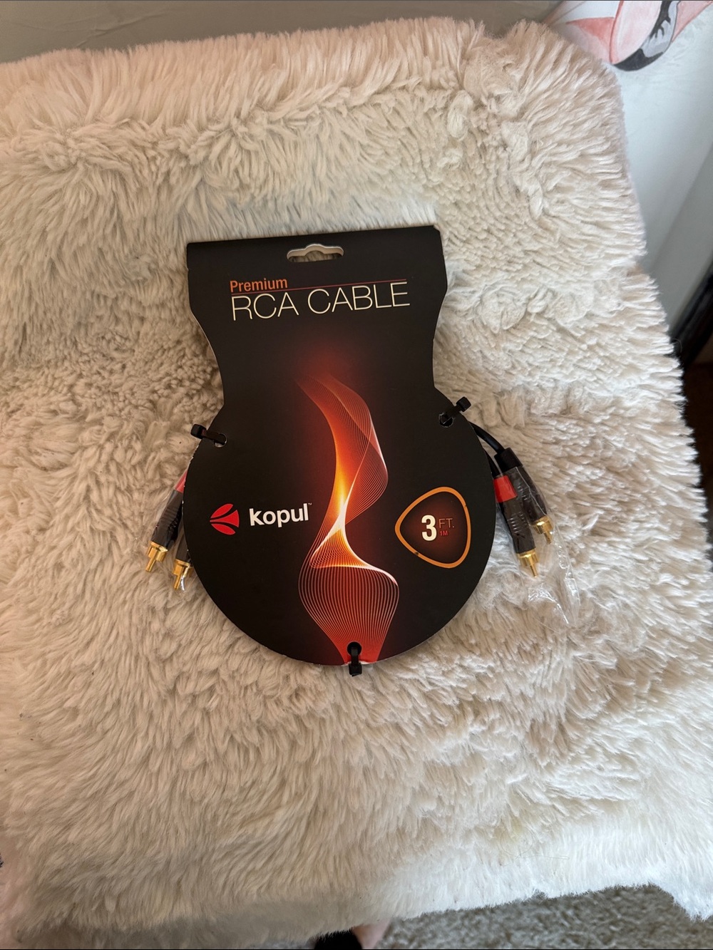 Kopul Premium RCA Cable - Black with Red Accents (3 ft)